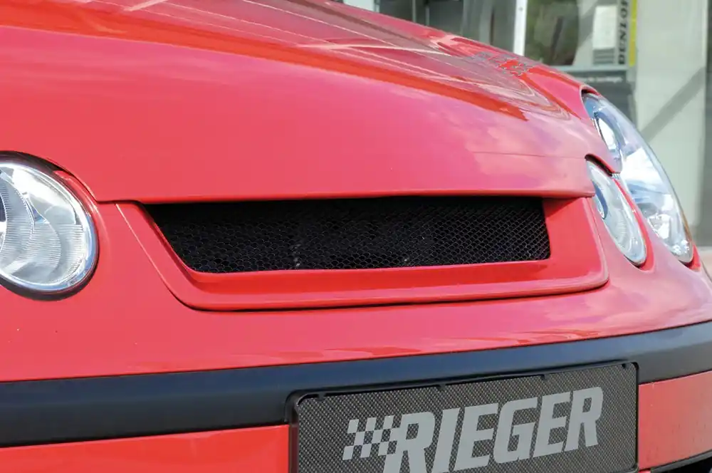 Sleva Rieger maska chladiče pro Volkswagen Polo 5 9N 3-dvéř., 5-dvéř., plast ABS bez povrchové úpravy