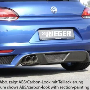 Rieger spoiler pod zadní nárazník pro Volkswagen Scirocco 3 13 2-dvéř. před faceliftem r.v. 08/08-04/14, plast ABS bez povrchové úpravy, pro dvojitou koncovku vlevo Akční Cena