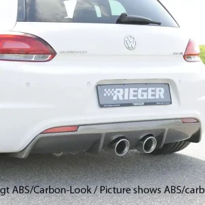Rieger vložka zadního nárazníku pro R-Line zadní nárazník pro Volkswagen Scirocco 3 13 2-dvéř. vč. faceliftu, plast ABS bez povrchové úpravy, pro dvojitou koncovku uprostřed 2x100 mm Novinka