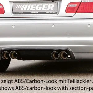 Aktuální Rieger spoiler pod zadní nárazník M3-Look pro BMW řada 3 E46 kabriolet, kupé vč. faceliftu r.v. 02/02-, 02/98-12/01, plast ABS bez povrchové úpravy
