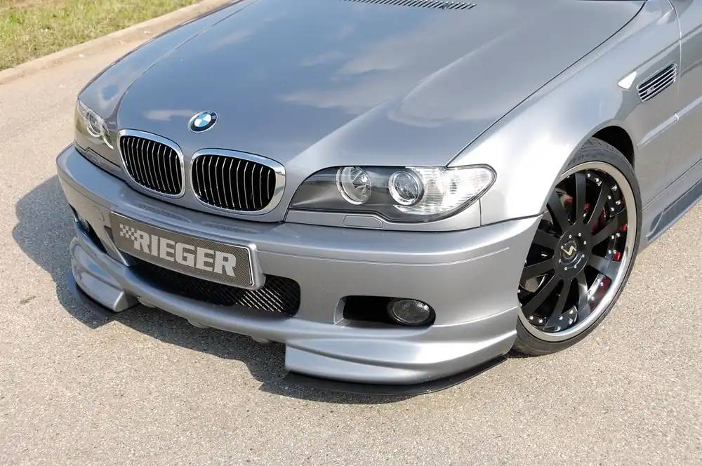 Finální Výprodej Rieger spoiler pod přední nárazník pro BMW řada 3 E46 kabriolet, kupé, sedan, touring vč. faceliftu, r.v. 02/02-, 02/98-12/01, plast ABS bez povrchové úpravy