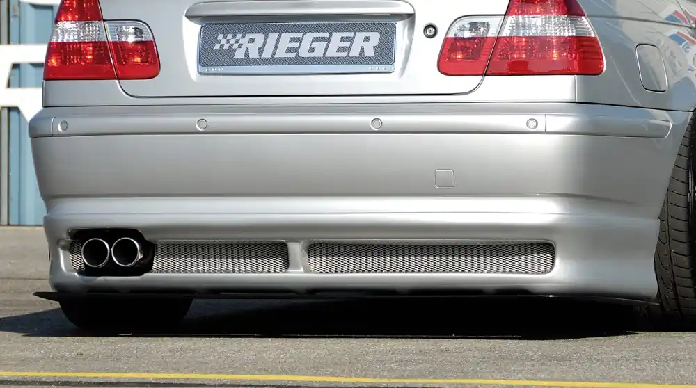Oblíbený Rieger spoiler pod zadní nárazník pro BMW řada 3 E46 sedan po faceliftu r.v. 02/02-, plast ABS bez povrchové úpravy