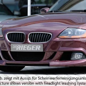 Ověřený Rieger Přední nárazník pro BMW Z4 E85 roadster před faceliftem, plast ABS bez povrchové úpravy, s výřezy pro mlhová světla, pro vozy bez ostřikovačů světlometů