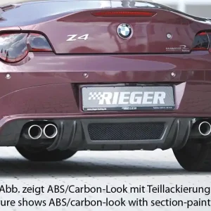 Bezpečná Platba Rieger spoiler pod zadní nárazník pro BMW Z4 E85 roadster před faceliftem r.v. 02/03-12/05, plast ABS bez povrchové úpravy, pro vozy s dvojitou koncovkou na obou stranách 4x76 mm