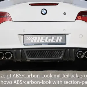 Rieger spoiler pod zadní nárazník pro BMW Z4 E85 kupé, roadster po faceliftu r.v. 01/06-03/09, plast ABS bez povrchové úpravy, pro vozy s dvojitou koncovkou na obou stranách 4x90 mm Víkendová Akce
