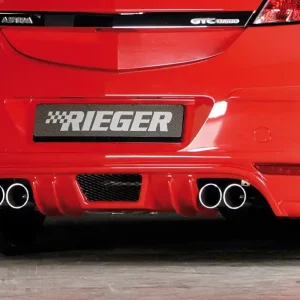 Novinka Rieger spoiler pod zadní nárazník pro Opel Astra H GTC 3-dvéř., plast ABS bez povrchové úpravy, pro vozy s dvojitými koncovkami na obou stranách
