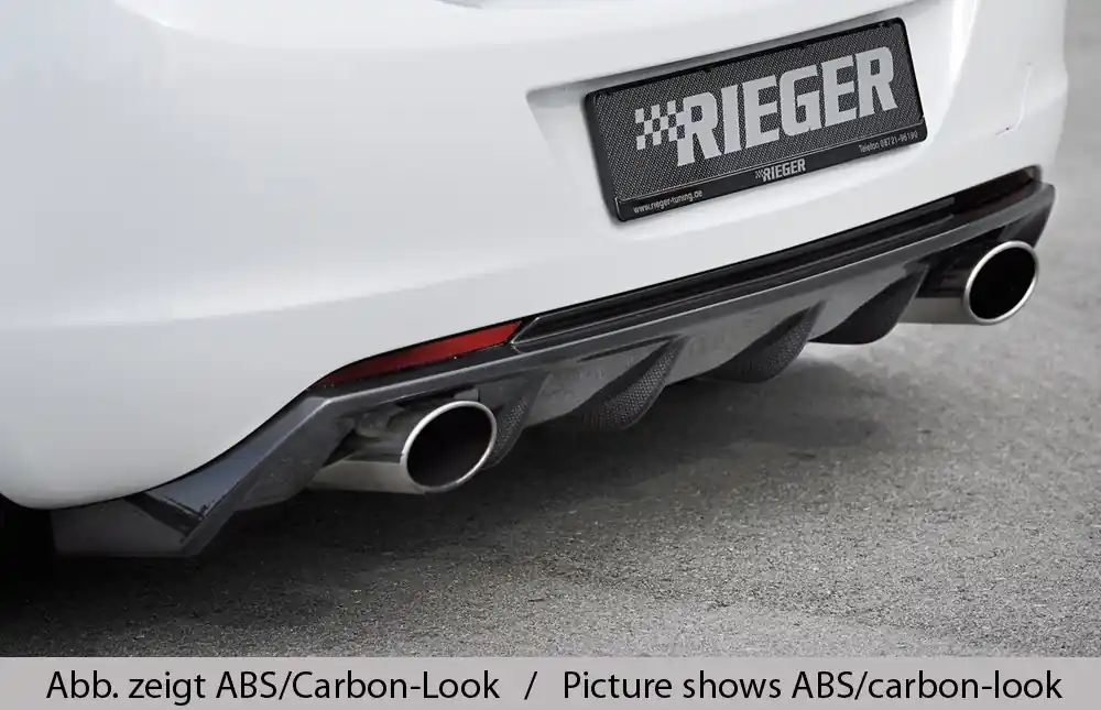 Rieger vložka zadního nárazníku pro Opel Astra J 5-dvéř., hatchback před faceliftem, plast ABS bez povrchové úpravy, pro sportovní koncovky na obou stranách 140x90 mm Tovární Cena