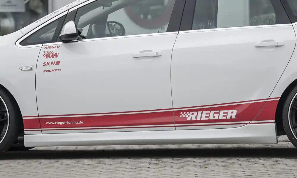 Rieger boční práh mont. strana pravá pro Opel Astra J 5-dvéř., hatchback, sedan/notchback, sports tourer vč. faceliftu, r.v. 10/12-, 11/08-09/12, plast ABS bez povrchové úpravy Přímo Od Výrobce