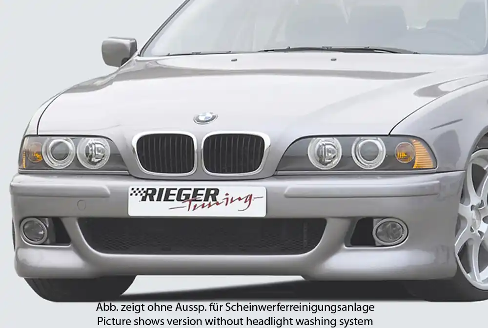 Akční Nabídka Rieger Přední nárazník M5-Look pro BMW řada 5 E39 sedan, touring, plast ABS bez povrchové úpravy, s držáky originálních mlhových světlometů, pro vozy s ostřikovači předních světlometů