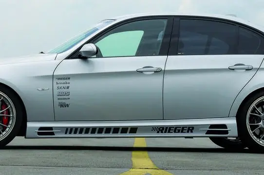 Poslední Šance Rieger boční práh mont. strana pravá pro BMW řada 3 E90, E91 sedan, touring vč. faceliftu, r.v. 03/05-08/08, 08/05-08/08, 09/08-, plast ABS bez povrchové úpravy, s prolisem, s prolisem a dvěma výřezy