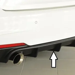 Finální Výprodej Rieger vložka zadního nárazníku pro BMW řada 3 F30, F31 sedan, touring vč. faceliftu, plast ABS bez povrchové úpravy, pro orig. koncovky na obou stranách (335i/340i look)