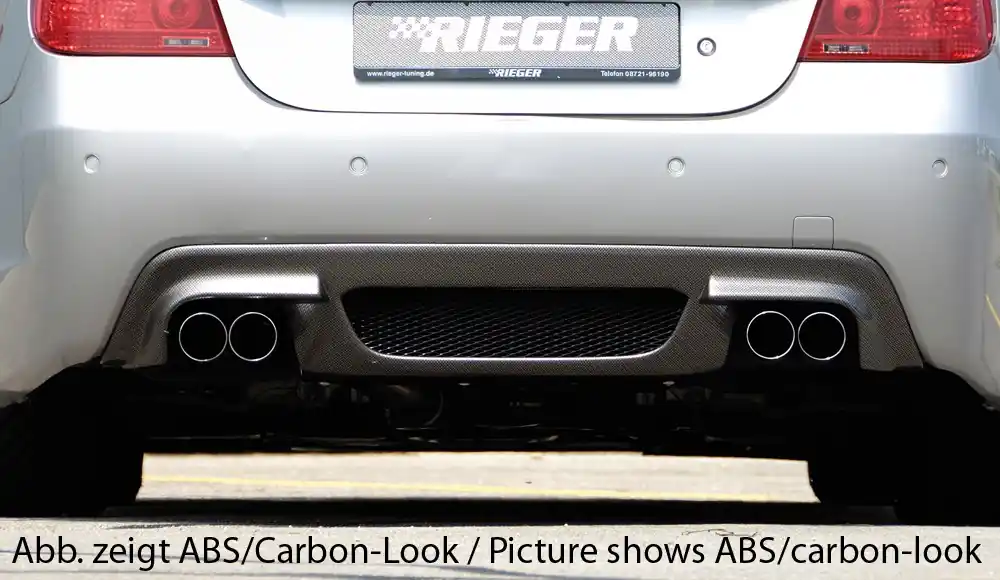 Rieger vložka zadního nárazníku pro BMW řada 5 E60, E61 sedan, touring vč. faceliftu, plast ABS bez povrchové úpravy, pro dvojité koncovky na obou stranách Expresní Doručení