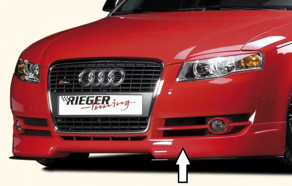 Vrácení Zdarma Rieger spoiler pod přední nárazník pro Audi A4 8E, 8H avant, kabriolet, sedan po faceliftu, r.v. 01/06-, 11/04-, plast ABS bez povrchové úpravy