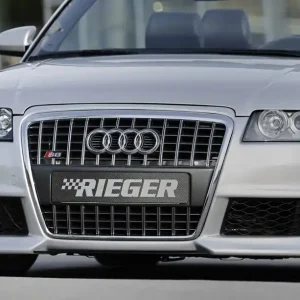 Autentický Rieger Přední nárazník pro Audi A4 8H kabriolet před faceliftem, plast ABS bez povrchové úpravy, s žebrováním, s držáky originálních mlhových světel