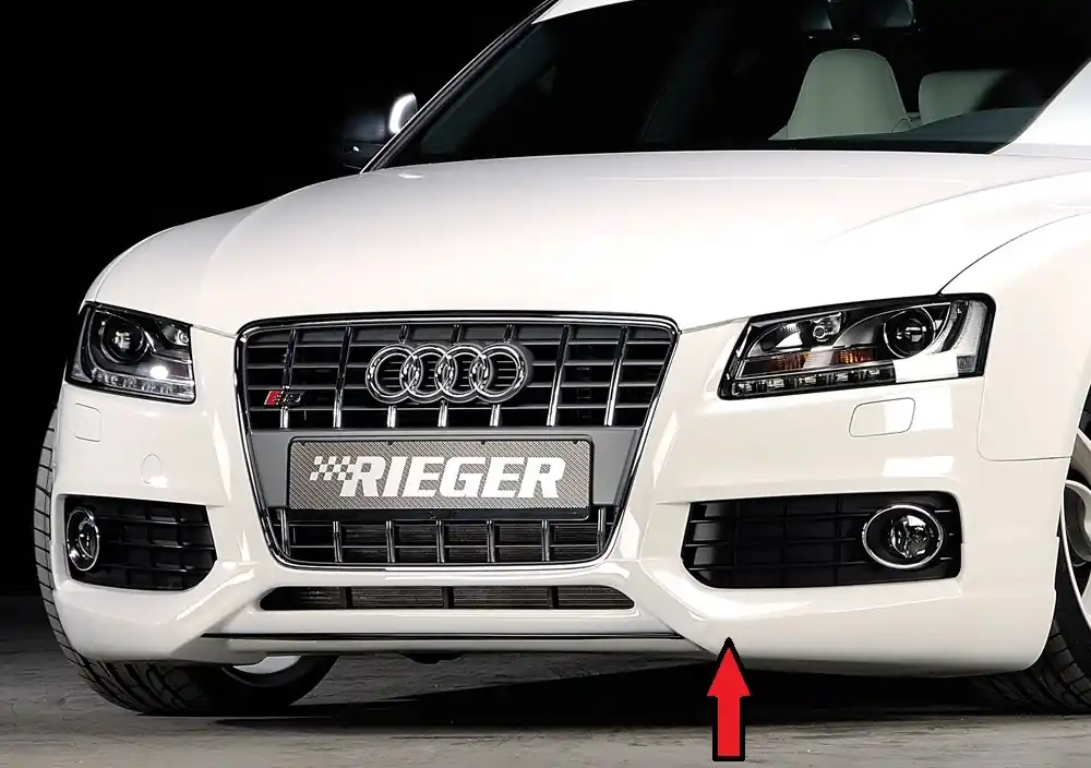 Poslední Šance Rieger spoiler pod přední nárazník pro Audi A5 S5 B8, B81 kabriolet, kupé, Sportback před faceliftem, r.v. 06/07-07/11, plast ABS bez povrchové úpravy, pouze S5