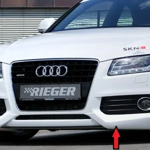 Sezónní Sleva Rieger spoiler pod přední nárazník pro Audi A5 S5 B8, B81 kabriolet, kupé, Sportback před faceliftem, r.v. 06/07-07/11, plast ABS bez povrchové úpravy, pouze S-Line
