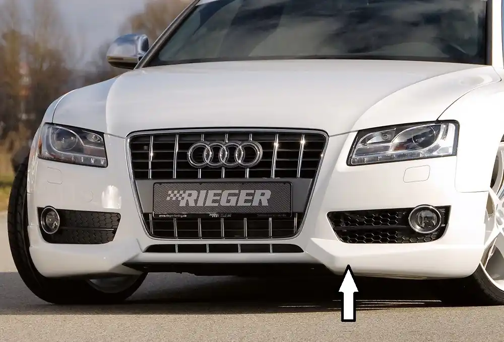 Rieger spoiler pod přední nárazník pro Audi A5 B8, B81 kabriolet, kupé, Sportback před faceliftem, r.v. 06/07-07/11, plast ABS bez povrchové úpravy, mimo S-Line Objednat Nyní