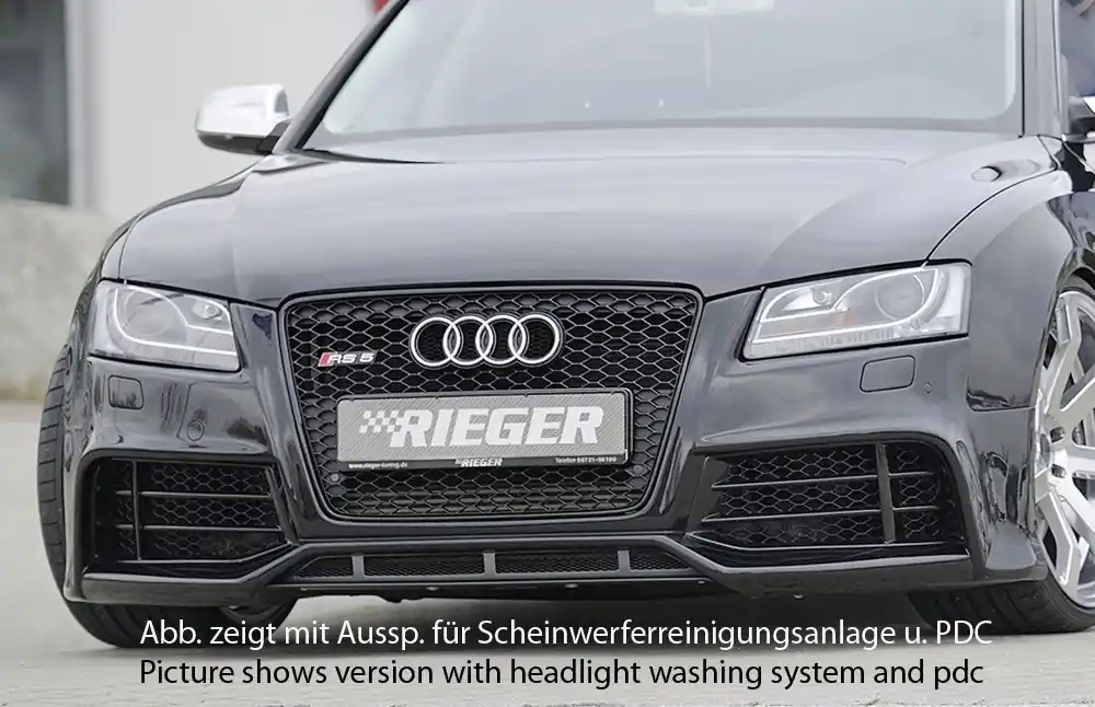 Rieger Přední nárazník pro Audi A5 B8, B81 kabriolet, kupé, Sportback před faceliftem, plast ABS bez povrchové úpravy, pro vozy bez ostřikovačů světlometů a parkovacího asistenta (PDC) Cenová Bomba
