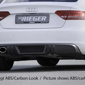 Rieger vložka zadního nárazníku pro Audi A5 B8, B81 Sportback před faceliftem, plast ABS bez povrchové úpravy, mimo S-Line, pro orig. dvojitou koncovku vlevo Top Prodej