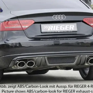 Akční Cena Rieger vložka zadního nárazníku pro Audi A5 B8, B81 Sportback před faceliftem, plast ABS bez povrchové úpravy, mimo S-Line, pro orig. koncovky na obou stranách