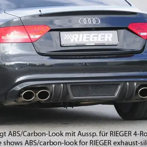Rieger vložka zadního nárazníku pro Audi A5 B8, B81 Sportback před faceliftem, plast ABS bez povrchové úpravy, S-Line, pro orig. koncovky na obou stranách Sleva
