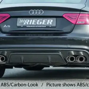 Akční Cena Rieger vložka zadního nárazníku pro Audi A5 B8, B81 Sportback po faceliftu, plast ABS bez povrchové úpravy, pro dvojité koncovky na obou stranách 115x85 mm