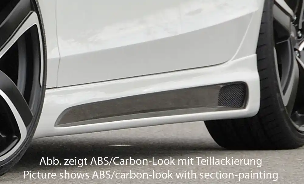Nakupujte Hned Rieger boční práh mont. strana pravá pro Audi A4 S4 B8, B81 avant, sedan, r.v. 11/08-, plast ABS bez povrchové úpravy, s prolisem a výřezem