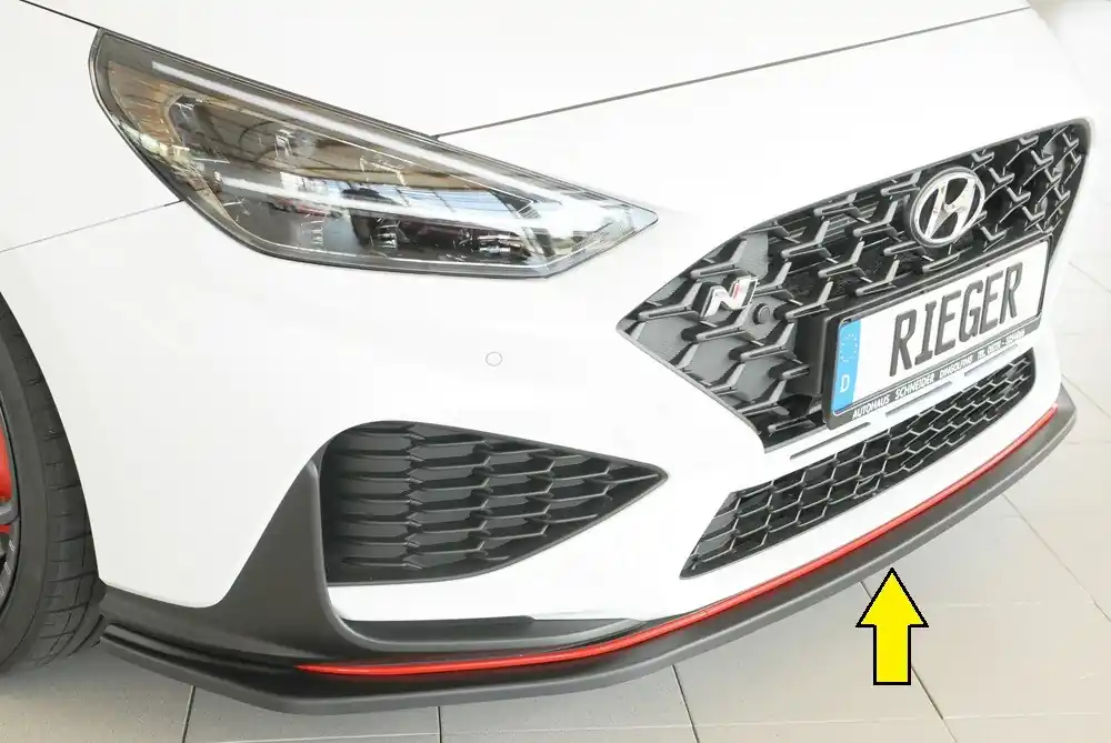 Nejprodávanější Rieger lipa pod přední nárazník pro Hyundai i30 N PDE 5-dvéř. (fastback), 05/21-, plast ABS bez povrchové úpravy