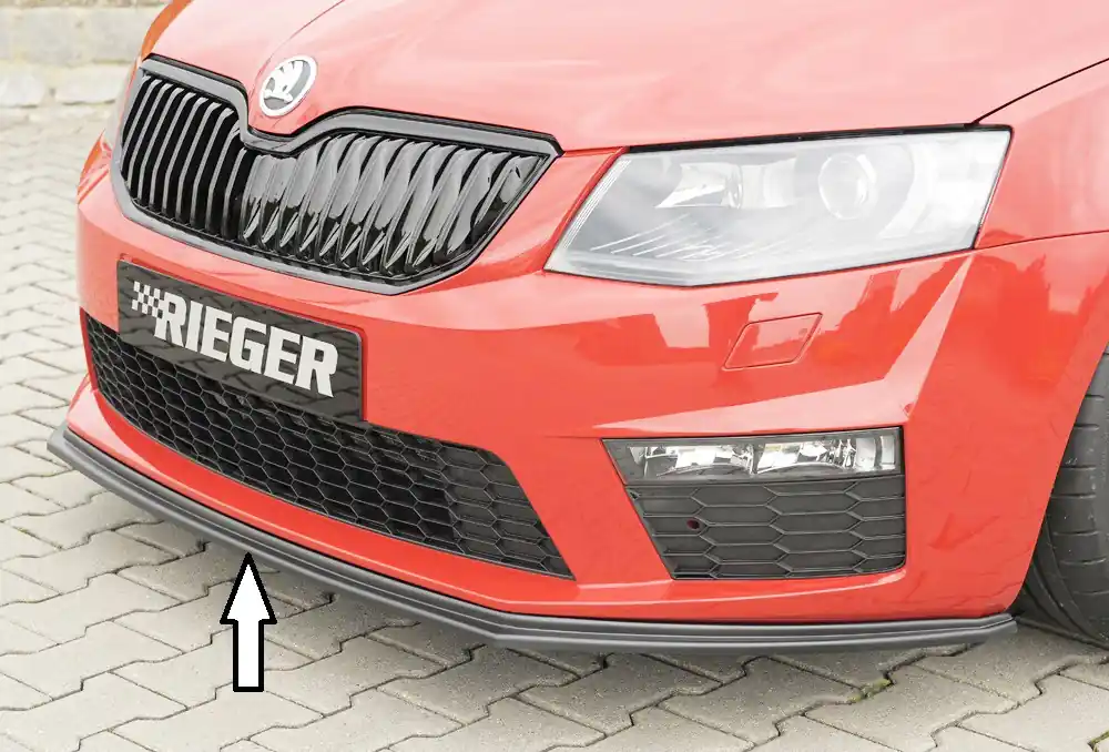Rieger lipa pod přední nárazník pro Škoda Octavia RS 5E combi, sedan před faceliftem, 06/13-01/17, plast ABS bez povrchové úpravy Originální