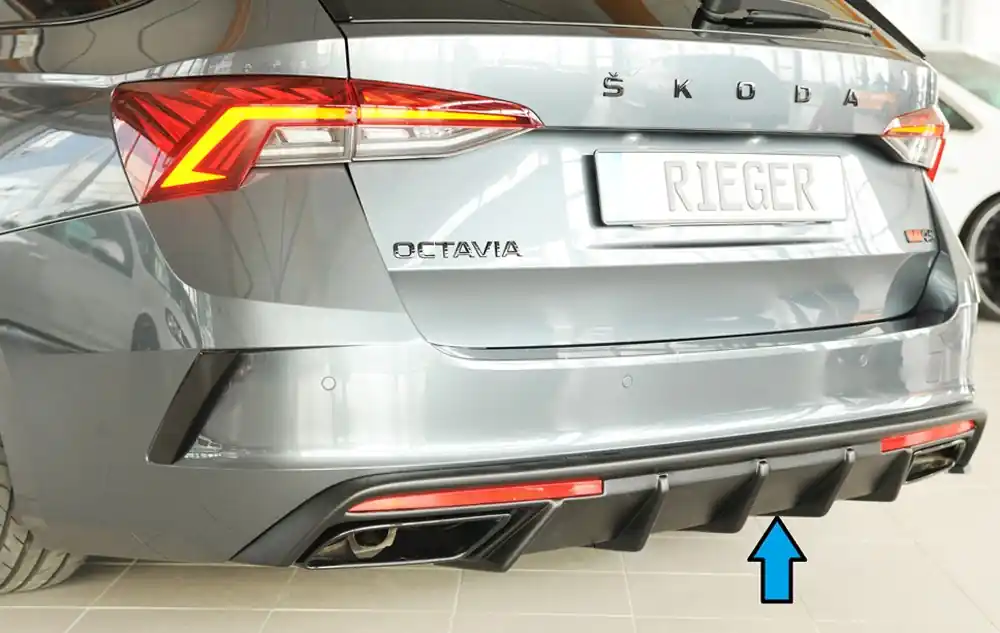 Víkendová Akce Rieger vložka zadního nárazníku pro Škoda Octavia RS NX combi, plast ABS bez povrchové úpravy