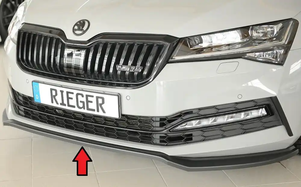 Rieger lipa pod přední nárazník pro Škoda Superb III 3T, 3V combi, 08/19-, plast ABS bez povrchové úpravy Víkendová Akce