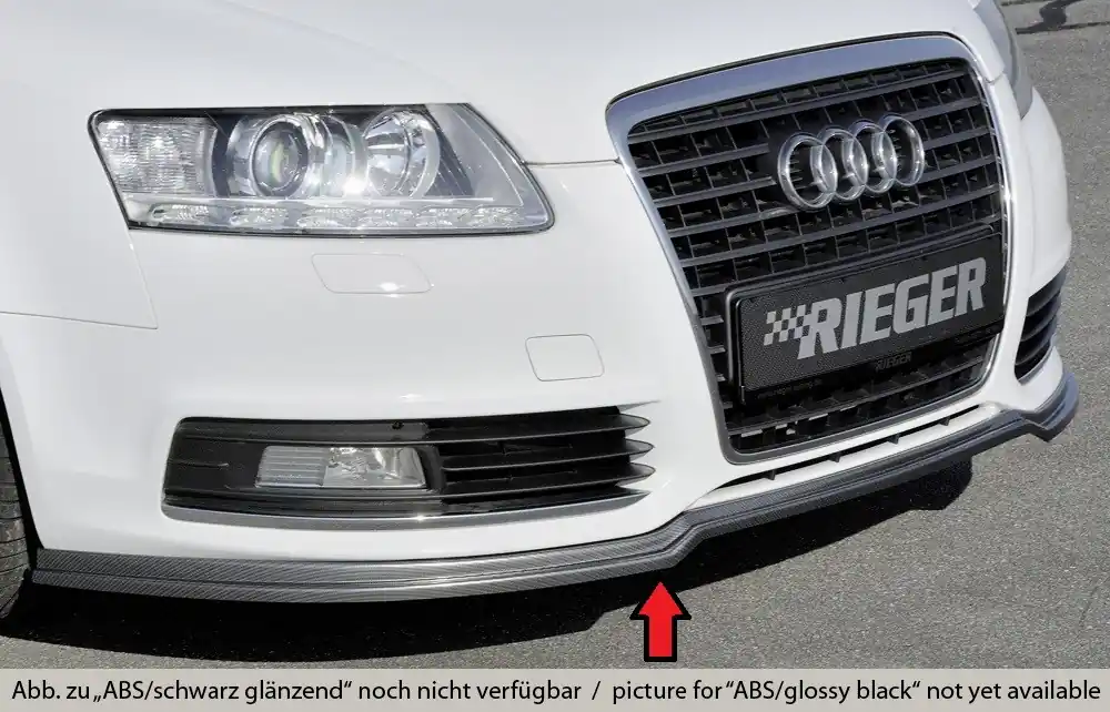 Poslední Šance Rieger spoiler pod přední nárazník (GBL-55330) pro Audi A6 4F avant, r.v. 10/08-08/11, plast ABS lakovaný do černé lesklé barvy