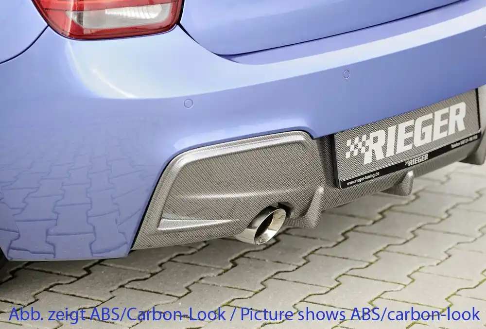Nejprodávanější Rieger vložka zadního nárazníku pro BMW řada 1 F20, F21 sedan / 2-dvéř., sedan / 4-dvéř. před faceliftem, plast ABS lakovaný do černé lesklé barvy, pro orig. koncovku vlevo