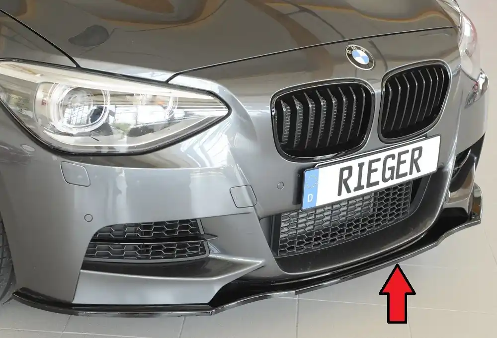 Nejprodávanější Rieger lipa pod přední nárazník pro BMW řada 1 F20, F21 sedan / 2-dvéř., sedan / 4-dvéř. před faceliftem, 09/11-03/2015, 09/12-03/2015, plast ABS lakovaný do černé lesklé barvy