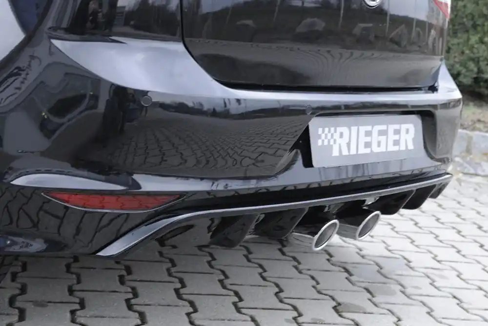 Rieger vložka zadního nárazníku pro R-Line zadní nárazník pro Volkswagen Golf 7 3-dvéř., 5-dvéř. před faceliftem, plast ABS lakovaný do černé lesklé barvy Expresní Doručení