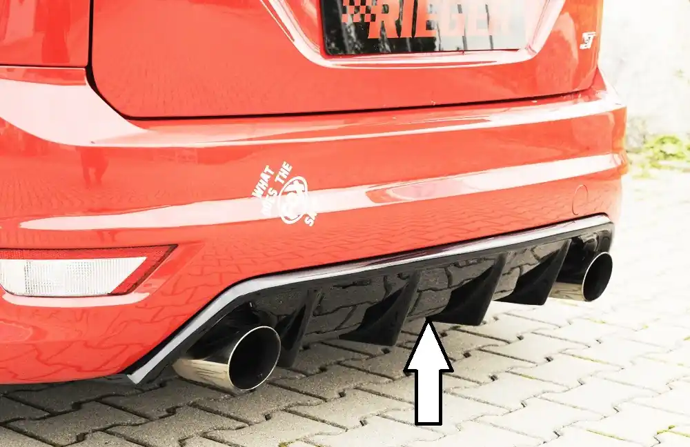 Rieger vložka zadního nárazníku (GBL-34158) pro Ford Focus 2 ST 3-dvéř., 5-dvéř. po faceliftu, plast ABS lakovaný do černé lesklé barvy Víkendová Akce
