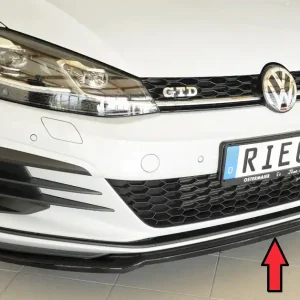Sezónní Sleva Rieger lipa pod přední nárazník pouze pro GTI / GTD / GTE pro Volkswagen Golf 7 GTD, GTE, GTI 3-dvéř., 5-dvéř. po faceliftu, 02/17-, plast ABS lakovaný do černé lesklé barvy