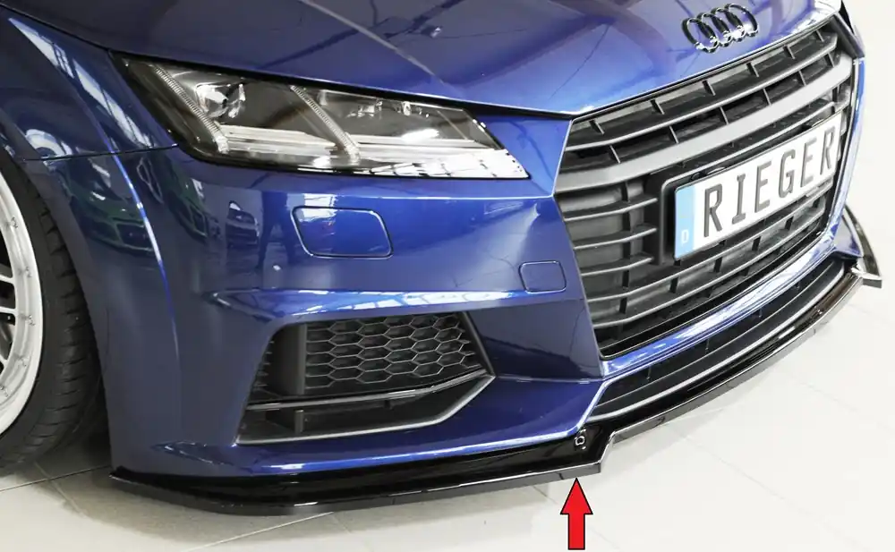 Rieger lipa pod přední nárazník pro Audi TT 8J-FV, 8S kupé, roadster vč. faceliftu, 07/14-08/18, 09/18-, plast ABS lakovaný do černé lesklé barvy Nejlepší Volba