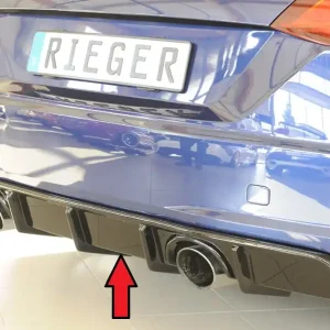 Novinka Rieger vložka zadního nárazníku pro Audi TT 8J-FV, 8S kupé, roadster vč. faceliftu, plast ABS lakovaný do černé lesklé barvy