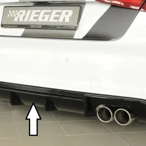 Rieger vložka zadního nárazníku (Typ 88142) pro Audi A3 S3 8V 3-dvéř. (hatchback 8V1), 5-dvéř. (sportback 8VA) před faceliftem, plast ABS lakovaný do černé lesklé barvy Víkendová Akce