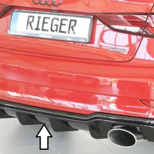 Výhodná Nabídka Rieger vložka zadního nárazníku pro Audi A3 S3 8V 3-dvéř. (convertible 8V7), 5-dvéř. (sedan 8VS) po faceliftu, plast ABS lakovaný do černé lesklé barvy, pro sportovní koncovky na obou stranách 152x95 mm