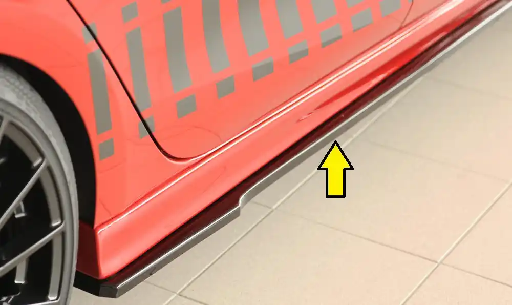 Rieger spoiler pod boční práh mont. strana pravá pro Seat Leon KL 5-dvéř., 04/20-, plast ABS lakovaný do černé lesklé barvy Rychlé Dodání