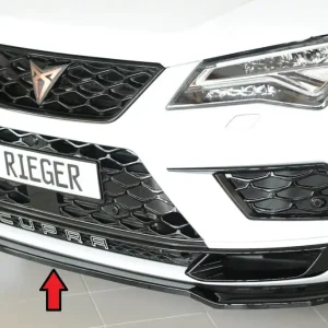 Cenová Bomba Rieger lipa pod přední nárazník pro Seat Ateca Cupra 5FP, 09/18-07/20, plast ABS lakovaný do černé lesklé barvy