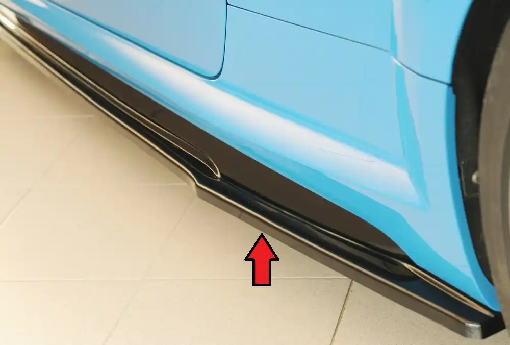 Cenový Hit Rieger spoiler pod boční práh (ca. 19mm) mont. strana levá pro Audi TTS 8J-FV, 8S kupé, 09/18-, plast ABS lakovaný do černé lesklé barvy