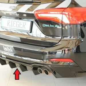 Rieger vložka zadního nárazníku pro Ford Focus 4 DEH 5-dvéř. (combi), plast ABS lakovaný do černé lesklé barvy, pro orig. koncovky 2x70 mm Nakupujte Hned
