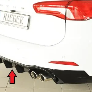 Nejlepší Volba Rieger vložka zadního nárazníku pro Ford Focus 4 DEH 5-dvéř. (combi), plast ABS lakovaný do černé lesklé barvy, pro sportovní koncovky vlevo/vpravo 4x80 mm