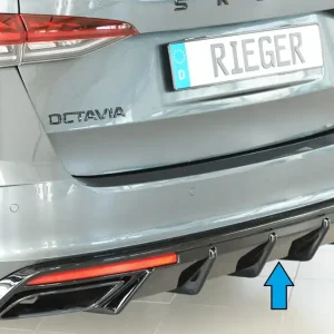Rychlé Dodání Rieger vložka zadního nárazníku pro Škoda Octavia RS NX combi, plast ABS lakovaný do černé lesklé barvy