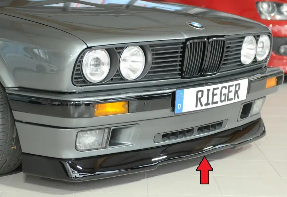 Rieger spoiler pod přední nárazník (GBL-38011) pro BMW řada 3 E30 kabriolet, plast ABS lakovaný do černé lesklé barvy Nejprodávanější