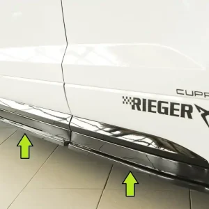 Kup Teď Rieger spoiler pod boční práh (3 dílný) mont. strana pravá pro Seat Ateca Cupra 5FP, 09/18-07/20, plast ABS lakovaný do černé lesklé barvy