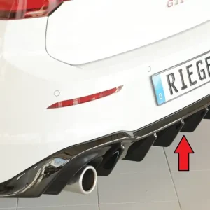 Koupit Online Rieger vložka zadního nárazníku pro Volkswagen Golf 8 GTI 5-dvéř., plast ABS lakovaný do černé lesklé barvy